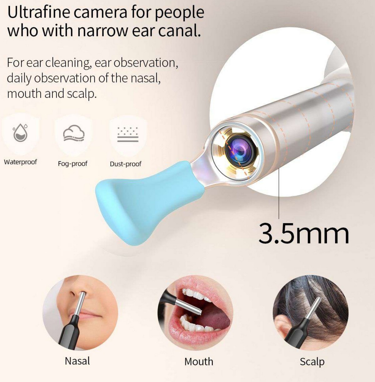tisztító fülzsír tisztító kamera a szájban intraorális