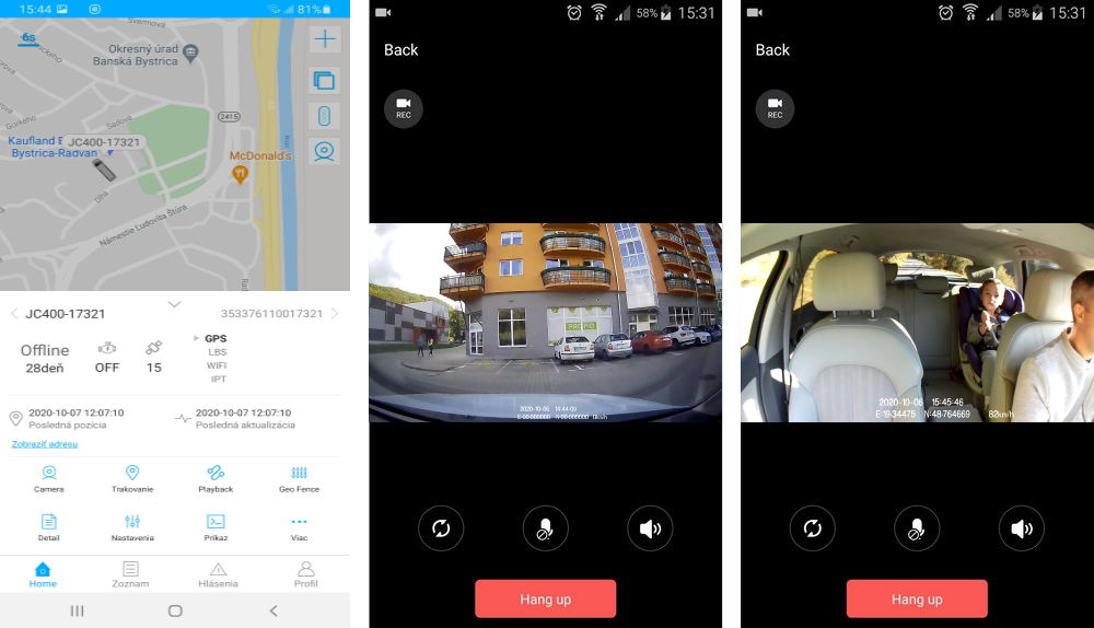 app profio x5 autós kamera GPS-sel és élő közvetítéssel