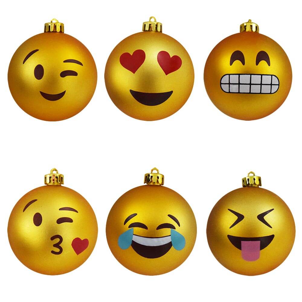 smiley labdák karácsonyfa hangulatjelek dekoráció