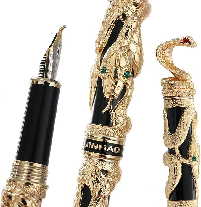 arany toll kígyókobra tinta tollal díszítve