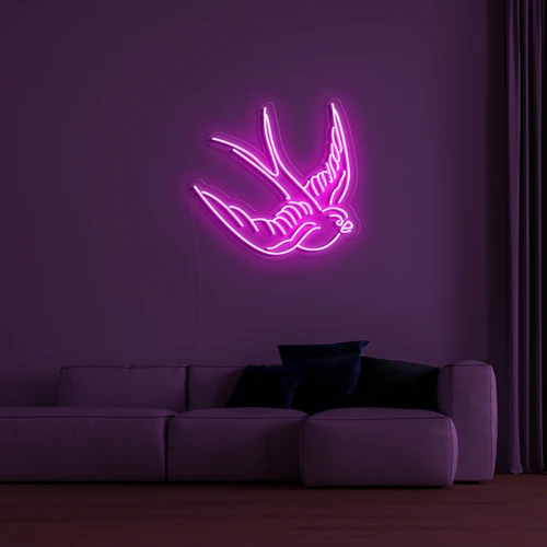 3D LED neon logó a falon - galamb