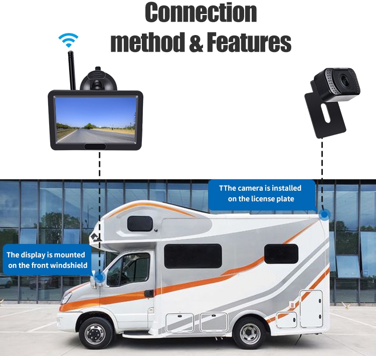 wifi hátsó kamera monitorral kisteherautókhoz, teherautókhoz, autókhoz