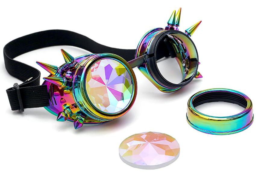 steampunk holografikus led izzó szemüveg