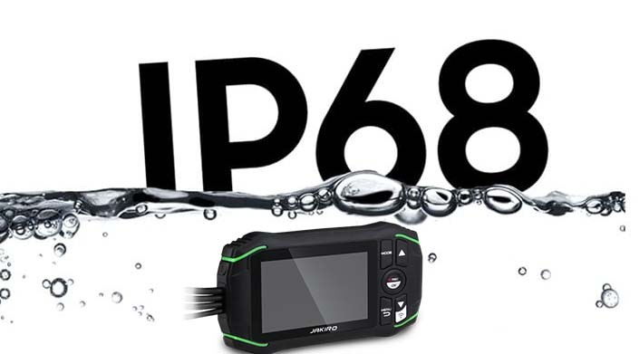 IP68 védelem - vízálló + porálló kamera motorkerékpáron