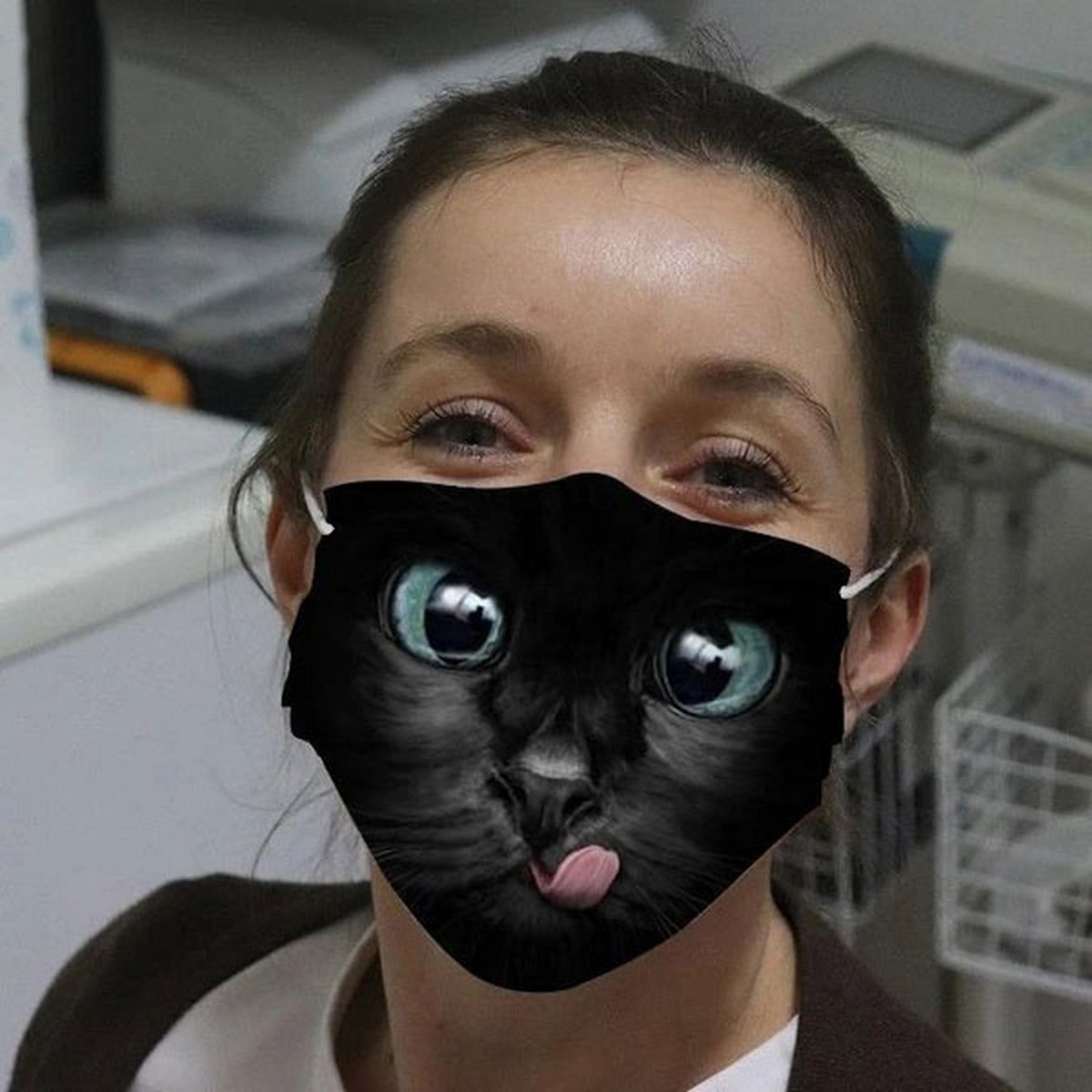 macska arcmaszk fekete