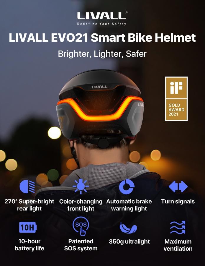 SMART kerékpáros sisak - Livall EVO21