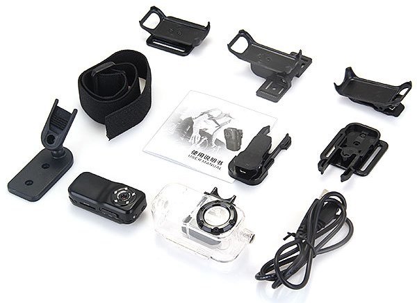 sport kamera IR LED, 10m vízálló, több tartozékok