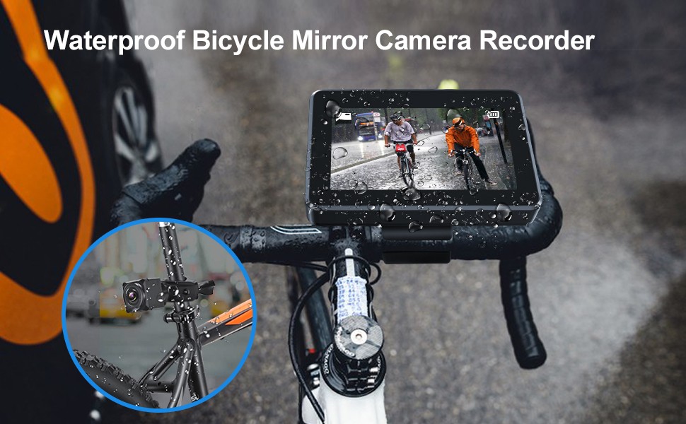 vízálló kerékpáros kamera IP68 monitorral felvétellel