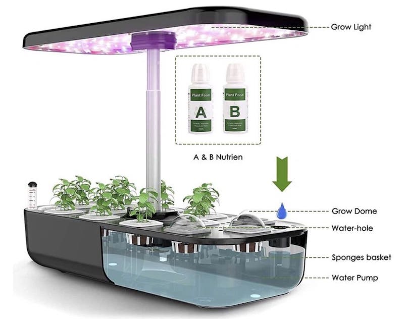 LED GROW lámpa (hidroponikus) növények termesztéséhez - 12 kapszulát tartalmazó készlet