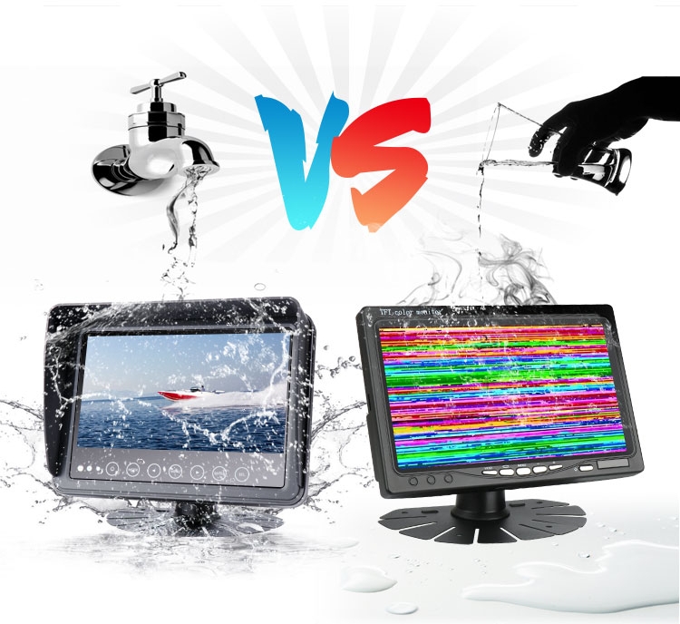 vízálló vízálló fém 7" monitor IP68 védelemmel autókhoz/gépekhez/csónakokhoz stb.