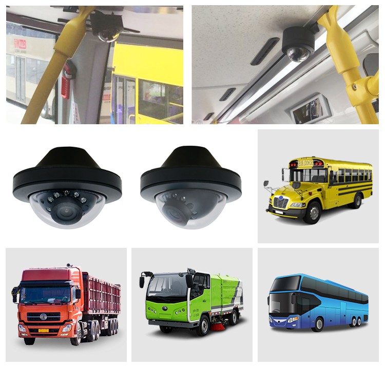 mini dóm kamera buszokhoz, trolibuszokhoz, villamosokhoz, kisteherautókhoz, kisbuszokhoz, lakókocsikhoz, nyerges pótkocsikhoz, pótkocsikhoz, teherautókhoz