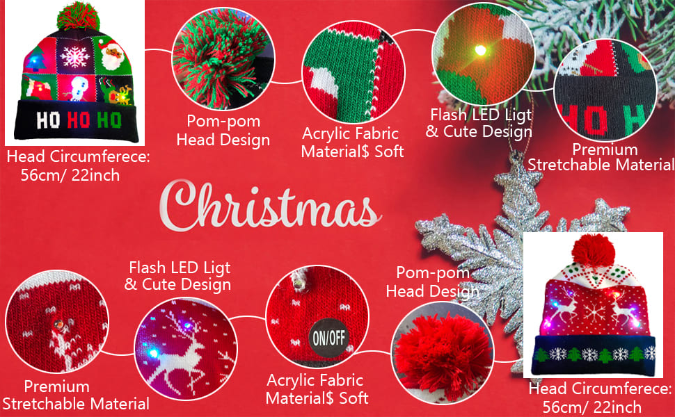 Különféle motívumokkal (dizájnokkal) LED-del megvilágított karácsonyi babkák télire