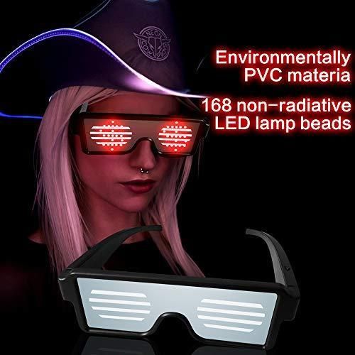 led világított szemüveg animációkkal